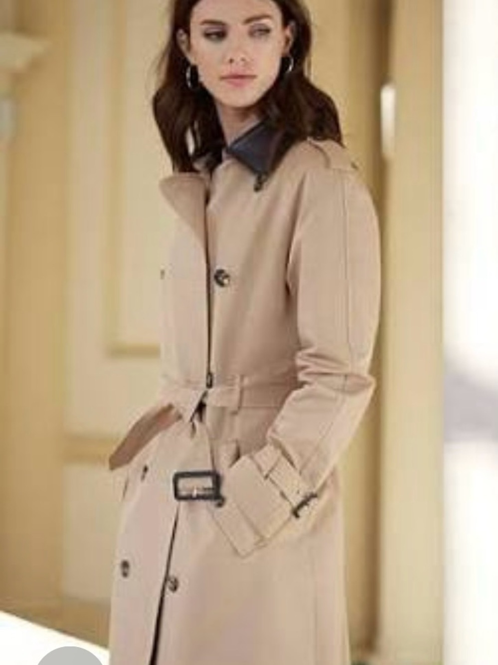 Vintage Michael Mortell Belted Double Breasted Khaki Tan Trench Coat- Size 8